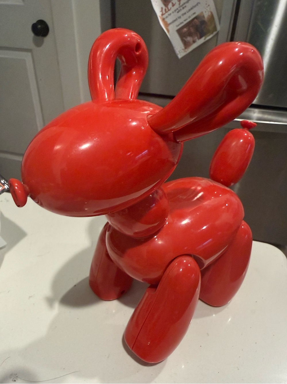 Red Ceramic walking Balloon Dog toy